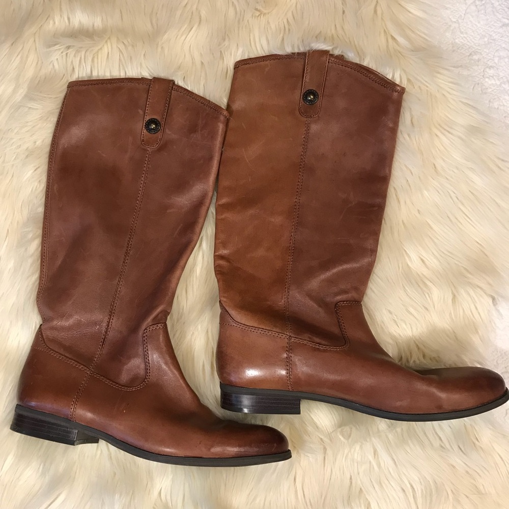 (S15) Tan Knee High Leather Boots